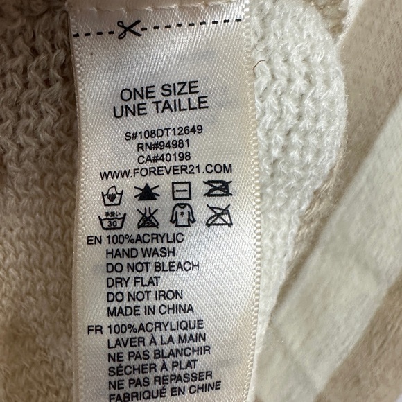 Forever‎ 21 Infinity Knit acrylic scarf cream tan striped - Picture 2 of 2